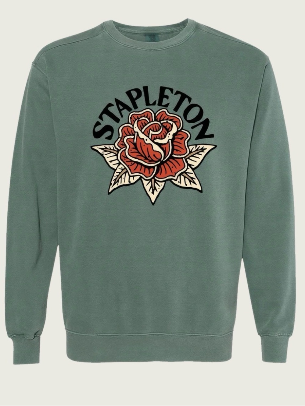 Chris Stapleton Rose Unisex Garment Dyed Crewneck Sweatshirt